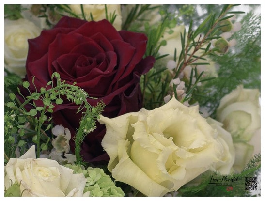 Ecuador Rose Explorer und Lisianthus - Detail